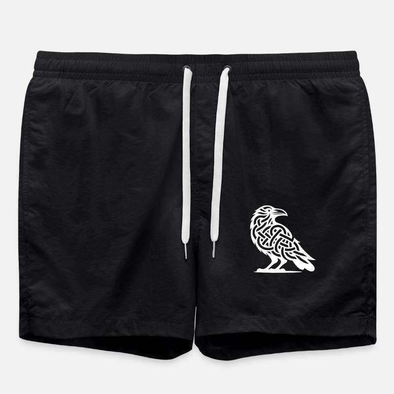 Corbeaux sauvages oiseau Celtique Tatouage Noeud Style - Short de bain - noir