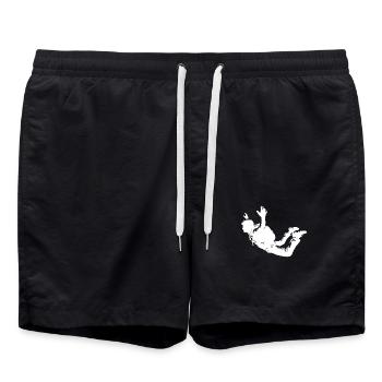Fallschirmspringen Mann beim Absprung Flug - Badeshorts - Schwarz - Vorne - AI Model Male 185 light (185cm)