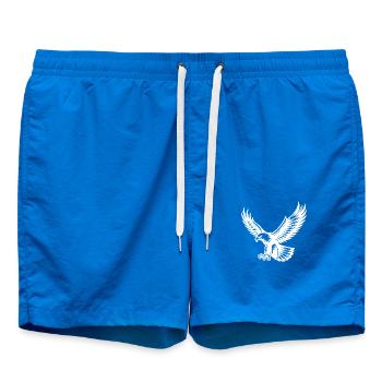 Menacing eagle approaching tattoo style - Swim Trunks - cobalt blue - Front
