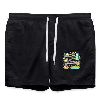 Father's Day with Cars - Car Play Mat - Swim Trunks - black - Front - AI Model Male 185 light (185cm)