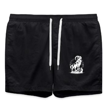 Capricorne cool avec d’énormes cornes - Short de bain - noir - Devant - AI Model Male 185 light (185cm)