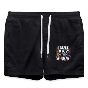 I Can't I'm Busy Growing A Human 10 - Badeshorts - Schwarz - Vorne - AI Model Male 185 light (185cm)