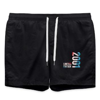2001 Limitiertes Geburtstagsgeschenk 2001 - Badeshorts - Schwarz - Vorne - AI Model Male 185 light (185cm)