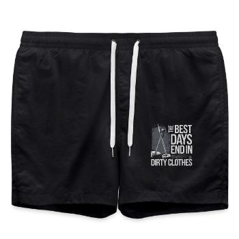 Abenteuer im Boden entdecken - Badeshorts - Schwarz - Vorne - AI Model Male 185 light (185cm)