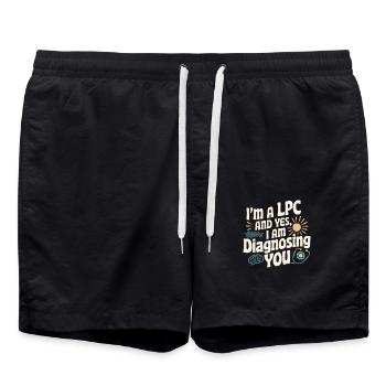 Humorous design for psychologists - Swim Trunks - black - Front - AI Model Male 185 light (185cm)