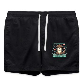 Otters Make Everything Better Cute Wildlife Lover - Swim Trunks - black - Front - AI Model Male 185 light (185cm)