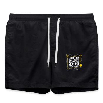 Math Genie mathématique - Short de bain - noir - Devant - AI Model Male 185 light (185cm)
