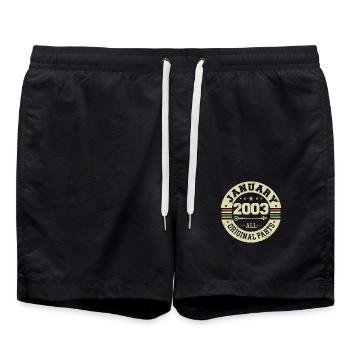 January 2003 - Geburtstag im Januar 2003 - Badeshorts - Schwarz - Vorne - AI Model Male 185 light (185cm)