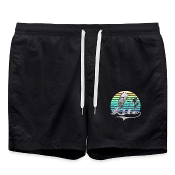 Kitesurfen Retro - Badeshorts - Schwarz - Vorne - AI Model Male 185 light (185cm)