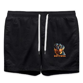 Rottweiler1 - Badeshorts - Schwarz - Vorne - AI Model Male 185 light (185cm)