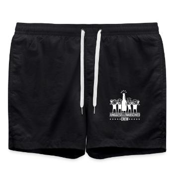 Bachelor Party Bachelor Party Crew Booze - Swim Trunks - black - Front - AI Model Male 185 light (185cm)