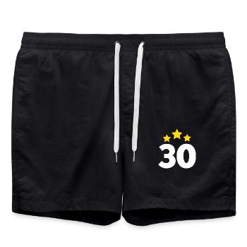 30 ans étoile - cadeau 30e anniversaire - Short de bain - noir - Devant - AI Model Male 185 light (185cm)