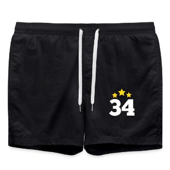 34 Jahre Stern - Geschenk zum 34-jährigen Jubiläum - Badeshorts - Schwarz - Vorne - AI Model Male 185 light (185cm)