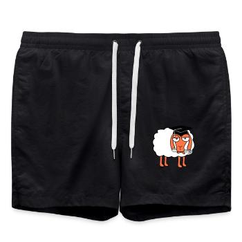 Sheep School Certificate College Graduation Abi Students - Swim Trunks - black - Front - AI Model Male 185 light (185cm)