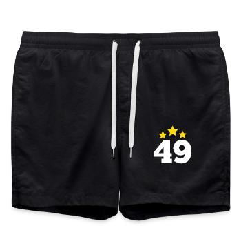49 ans étoile - cadeau 49e anniversaire - Short de bain - noir - Devant - AI Model Male 185 light (185cm)