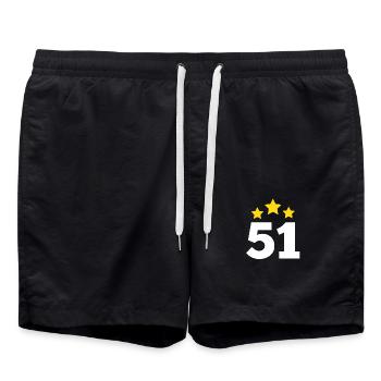 51 Jahre Stern - Geschenk zum 51. Jubiläum - Badeshorts - Schwarz - Vorne - AI Model Male 185 light (185cm)