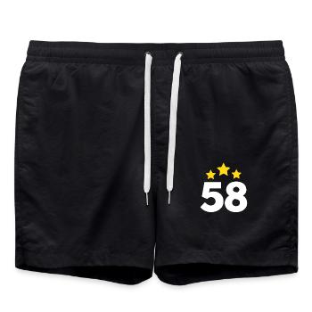 58 Years Star - 58th Anniversary Gift - Swim Trunks - black - Front - AI Model Male 185 light (185cm)