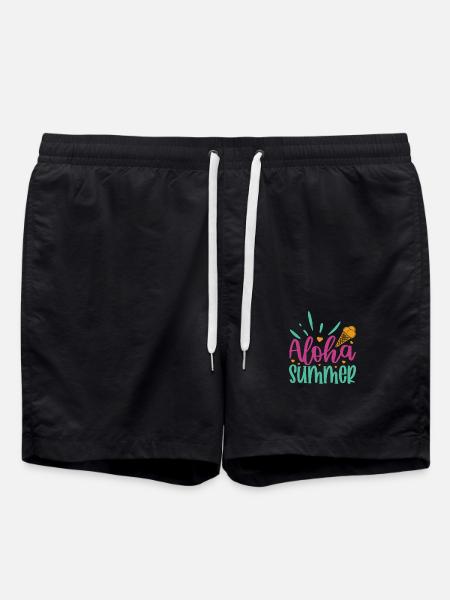 Aloha Summer - Swim Trunks - black