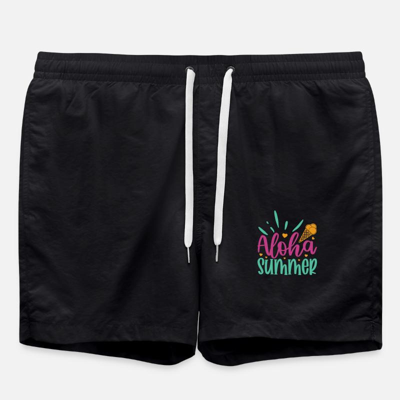 Aloha Summer - Swim Trunks - black