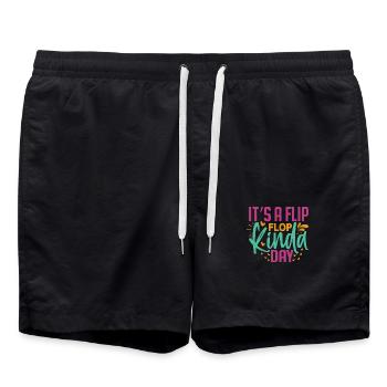 Itsn a Flip Flop Kinda Day - Swim Trunks - black - Front - AI Model Male 185 light (185cm)