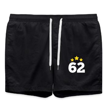 62 Jahre Stern - Geschenk zum 62. Jubiläum - Badeshorts - Schwarz - Vorne - AI Model Male 185 light (185cm)
