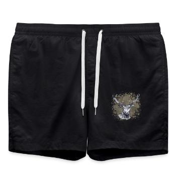 Deer - Swim Trunks - black - Front - AI Model Male 185 light (185cm)