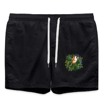 Oiseau coloré - Short de bain - noir - Devant - AI Model Male 185 light (185cm)