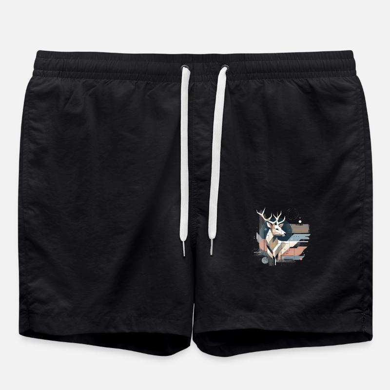 Modern Hirsch Design #3 - Badeshorts - Schwarz