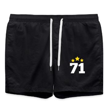 71 Years Star - 71st Anniversary Gift - Swim Trunks - black - Front - AI Model Male 185 light (185cm)
