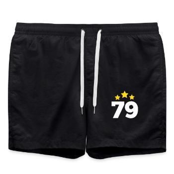 79 Years Star - 79th Anniversary Gift - Swim Trunks - black - Front - AI Model Male 185 light (185cm)