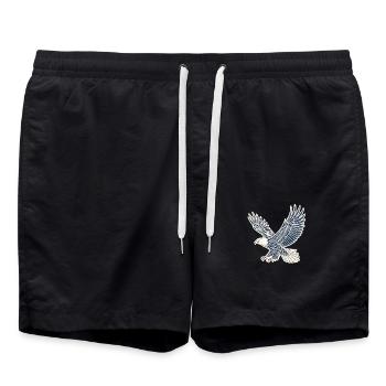 Eagle in Flight - Swim Trunks - black - Front - AI Model Male 185 light (185cm)