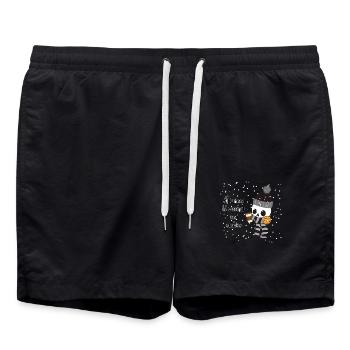 All I need is warmth and snacks in the snow - Swim Trunks - black - Front - AI Model Male 185 light (185cm)