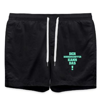 Gift for inland waterway skippers - Swim Trunks - black - Front - AI Model Male 185 light (185cm)