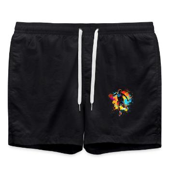 Colorful Basketball Player Basketball Player - Swim Trunks - black - Front - AI Model Male 185 light (185cm)