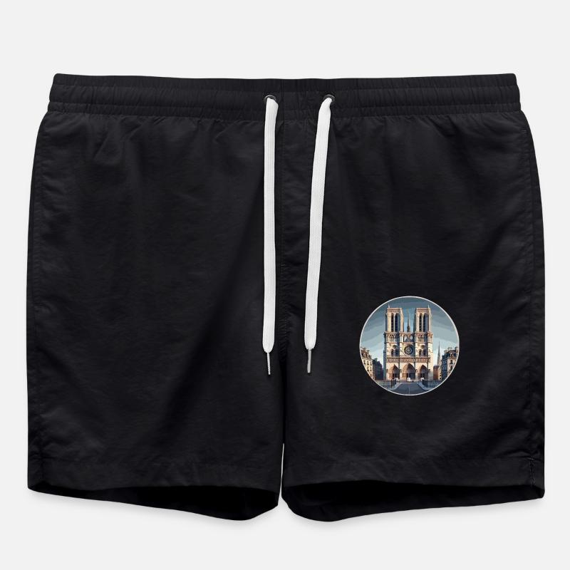 Notre Dame de Paris - Badeshorts - Schwarz
