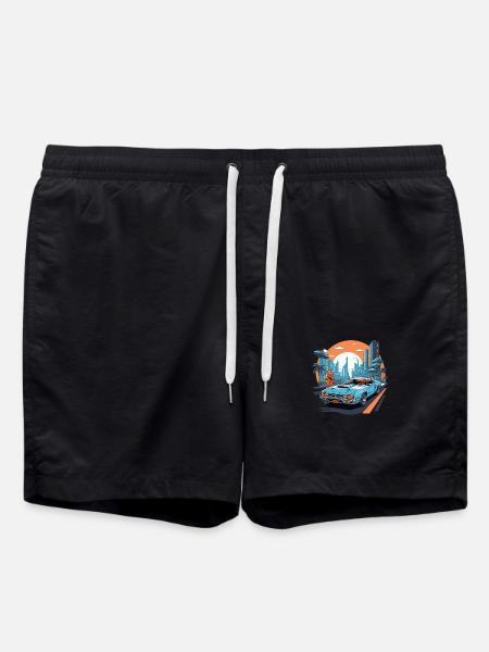 Retro Future - Badeshorts - Schwarz