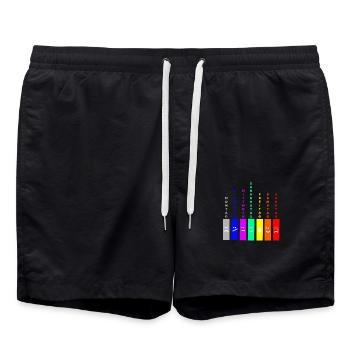 Montag bis Sonntag... dein Wochentagsgefühl! - Badeshorts - Schwarz - Vorne - AI Model Male 185 light (185cm)