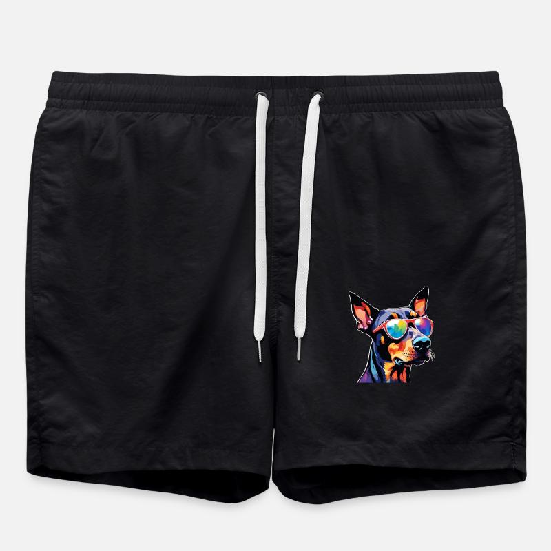 Dobermann bunt 1 - Badeshorts - Schwarz