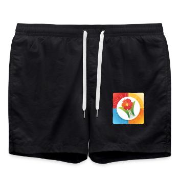 One Flower Peace - Badeshorts - Schwarz - Vorne - AI Model Male 185 light (185cm)