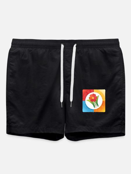 One Flower Peace - Badeshorts - Schwarz