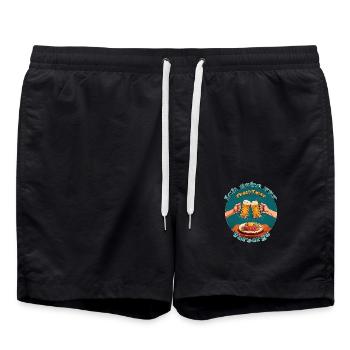Prostata-Vorsorge (Prost Tatar) - Badeshorts - Schwarz - Vorne - AI Model Male 185 light (185cm)