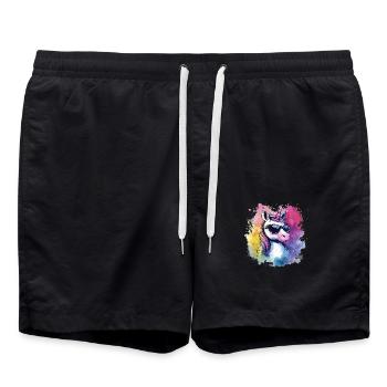 Bébé licorne - Short de bain - noir - Devant - AI Model Male 185 light (185cm)