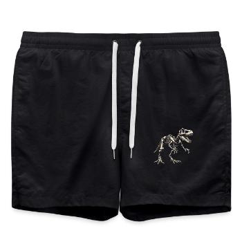 T-Rex Skeleton Dinosaur Dino - Swim Trunks - black - Front - AI Model Male 185 light (185cm)