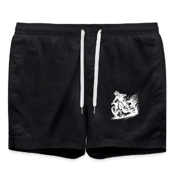 Motocross rider in the mud illustration Drawing - Swim Trunks - black - Front - AI Model Male 185 light (185cm)