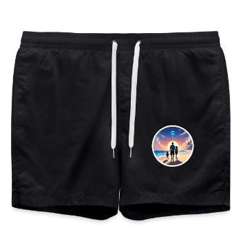 Sunset Beach - Badeshorts - Schwarz - Vorne - AI Model Male 185 light (185cm)