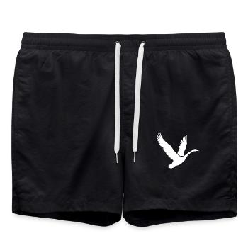 Elegant Flying Swan - Swim Trunks - black - Front - AI Model Male 185 light (185cm)