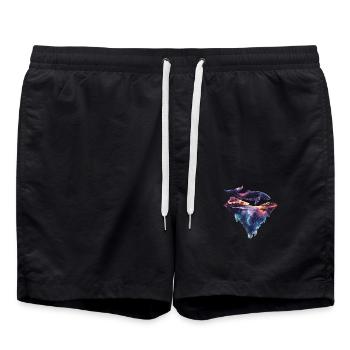 Fantasievoller Wal - Badeshorts - Schwarz - Vorne - AI Model Male 185 light (185cm)
