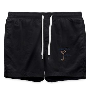 La Saint-Valentin Bleu - Short de bain - noir - Devant - AI Model Male 185 light (185cm)