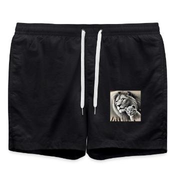 König Löwe II - Badeshorts - Schwarz - Vorne - AI Model Male 185 light (185cm)