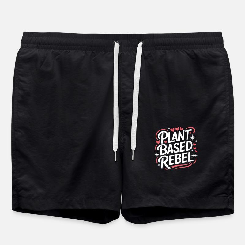 Vegetarian Vegan Veggie Vegetarian - Swim Trunks - black